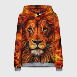 Мужская толстовка 3D Огненные лев