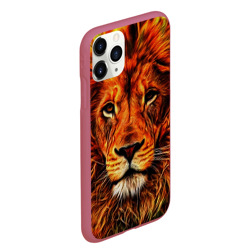 Чехол для iPhone 11 Pro Max матовый Огненные лев - фото 2