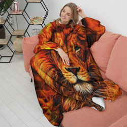 Плед с рукавами Огненные лев - фото 2