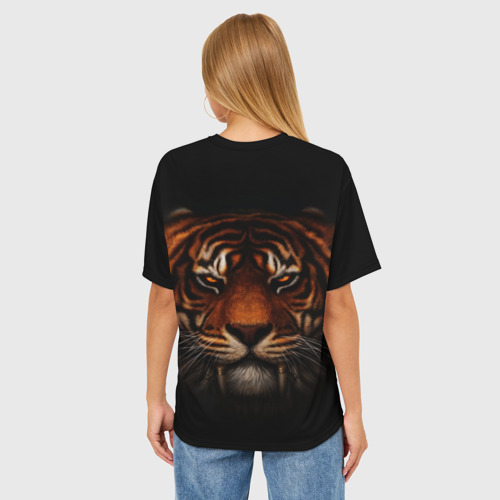 Женская футболка oversize 3D TIGER, цвет 3D печать - фото 4