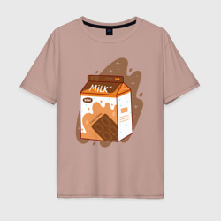 Мужская футболка хлопок Oversize Коробка шоколадного молока