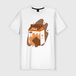 Мужская футболка хлопок Slim Коробка шоколадного молока