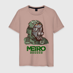 Metro Stalker в противогазе – Мужская футболка хлопок с принтом купить со скидкой в -20%