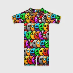 Детский купальный костюм 3D Geometry Dash