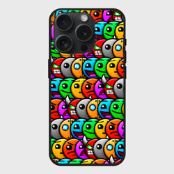 Чехол силиконовый для Apple iPhone 15 Pro матовый Geometry Dash