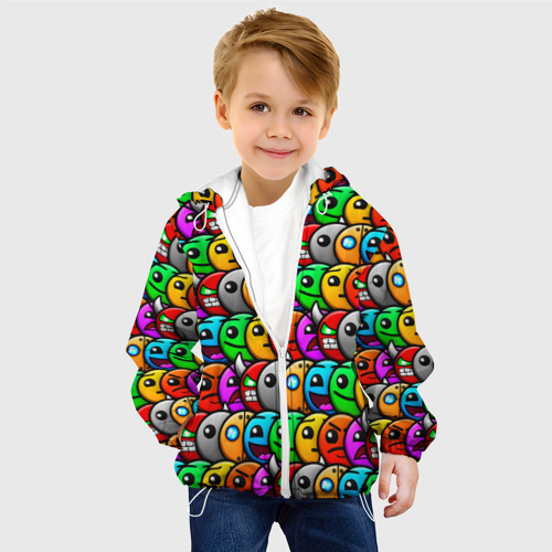 Детская куртка 3D Geometry Dash, цвет белый - фото 3