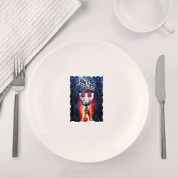 Набор: тарелка + кружка Judas Priest рок группа - фото 2