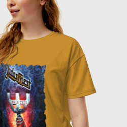 Женская футболка хлопок Oversize Judas Priest рок группа - фото 2