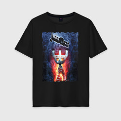Женская футболка хлопок Oversize Judas Priest рок группа