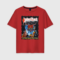 Judas Priest fight – Женская футболка хлопок Oversize с принтом купить со скидкой в -16%