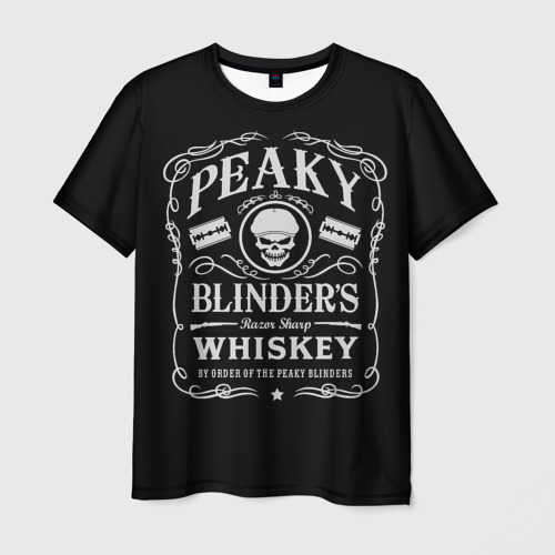 Мужская футболка 3D с принтом Острые Козырьки Whiskey, вид спереди #2