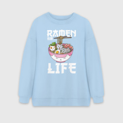 Женский свитшот oversize без начеса хлопок Ramen life