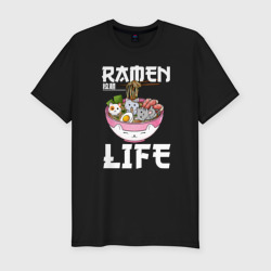 Ramen life – Мужская футболка хлопок Slim с принтом купить