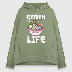 Женское худи Oversize хлопок Ramen life