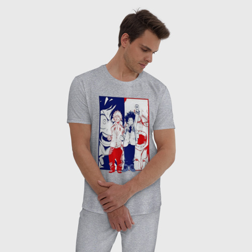 Мужская пижама хлопок с принтом Мидория и Бакуго фанфик, фото на моделе #1