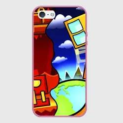 Чехол для iPhone 5/5S матовый Geometry Dash геометри Даш