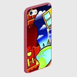 Чехол для iPhone 5/5S матовый Geometry Dash геометри Даш - фото 2