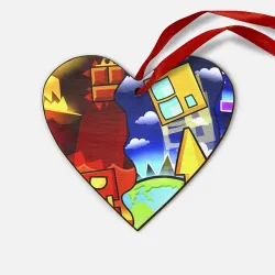 Деревянная игрушка Сердце Geometry Dash геометри Даш