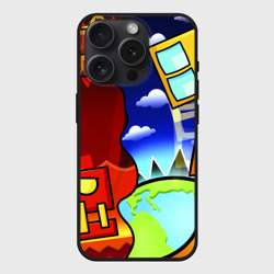 Чехол силиконовый для Apple iPhone 15 Pro матовый Geometry Dash геометри Даш