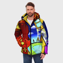 Мужская зимняя куртка 3D Geometry Dash геометри Даш - фото 2