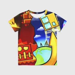 Детская футболка 3D Geometry Dash геометри Даш