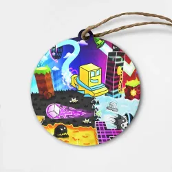 Деревянная игрушка круг Geometry Dash геометри Даш