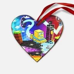 Деревянная игрушка Сердце Geometry Dash геометри Даш