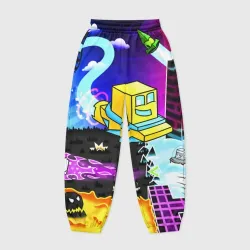Женские джоггеры оверсайз 3D Geometry Dash геометри Даш