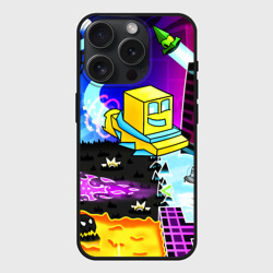 Чехол силиконовый для Apple iPhone 15 Pro матовый Geometry Dash геометри Даш