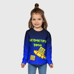 Детский лонгслив 3D Geometry Dash геометри Даш - фото 2