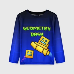 Детский лонгслив 3D Geometry Dash геометри Даш