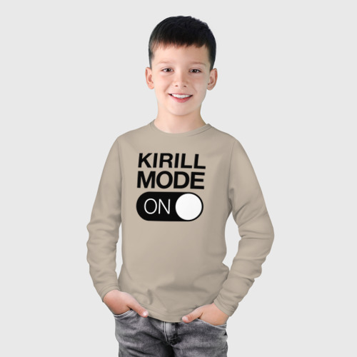 Детский лонгслив хлопок Kirill Mode On, цвет миндальный - фото 3