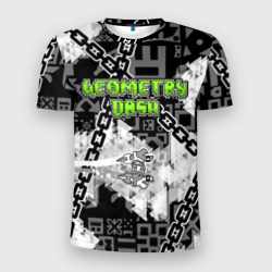 Мужская футболка 3D Slim Geometry Dash - chains