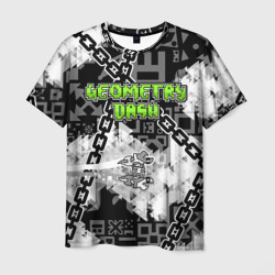 Мужская футболка 3D Geometry Dash - chains
