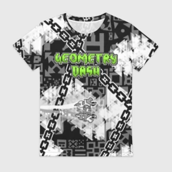Женская футболка 3D Geometry Dash - chains