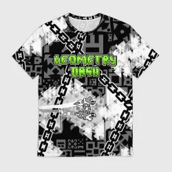 Мужская футболка 3D Geometry Dash - chains