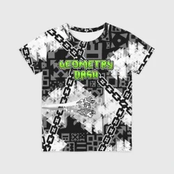 Детская футболка 3D Geometry Dash - chains