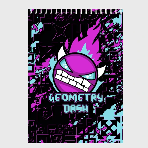 Скетчбук Geometry Dash angry smiley face