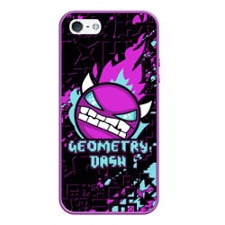 Чехол для iPhone 5/5S матовый Geometry Dash angry smiley face