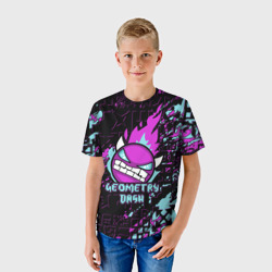 Детская футболка 3D Geometry Dash angry smiley face - фото 2