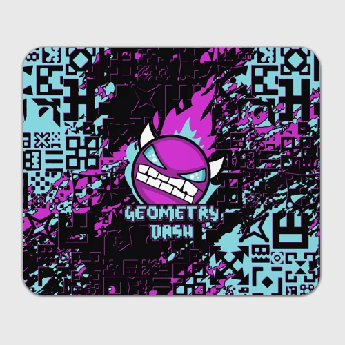 Прямоугольный коврик для мышки Geometry Dash angry smiley face