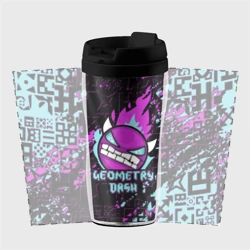 Термокружка-непроливайка Geometry Dash angry smiley face - фото 2