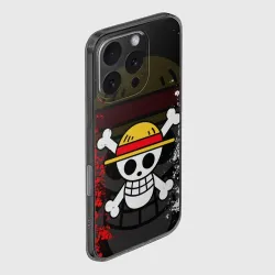 Чехол для iPhone 16 Pro силиконовый с защитой камеры One piece Ван Пис череп - фото 2