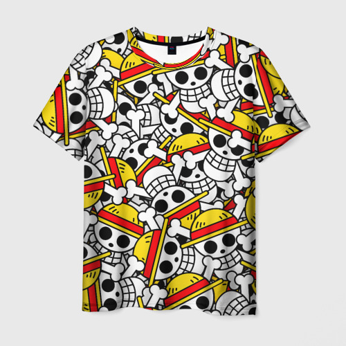 Мужская футболка 3D с принтом ONE PIECE / ВАН ПИС / УЗОР, вид спереди #2