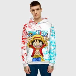 Мужская толстовка 3D One piece Ван Пис glitch - фото 2