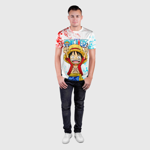 Мужская футболка 3D Slim One piece Ван Пис glitch, цвет 3D печать - фото 4