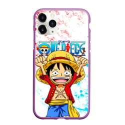 Чехол для iPhone 11 Pro Max матовый One piece Ван Пис glitch