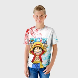 Детская футболка 3D One piece Ван Пис glitch - фото 2