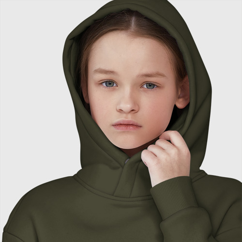 Детское худи Oversize хлопок Интер логотип 2021, цвет хаки - фото 6