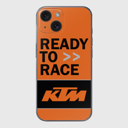 Чехол для iPhone 15 силиконовый с защитой камеры KTM ready to race